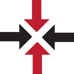 Obraz premium Red and black arrows icon