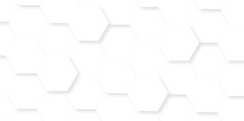 Fototapeta premium Abstract background with hexagonal hexagon polygonal pattern background vector. seamless bright white abstract honeycomb background.