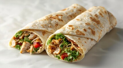 Rolled Tortilla Stuffed With Shredded Chicken, A Flavorful Wrap