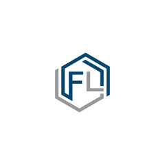 Simple initial letter FL logo concept design template