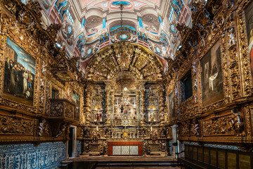 Obraz premium Beautiful interior of Church of St Anthony, Igreja de Santo Antonio in Lagos, Algarve, Portugal