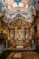 Beautiful interior of Church of St Anthony, Igreja de Santo Antonio in Lagos, Algarve, Portugal