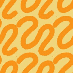 seamless pattern of orange stripes resemble worms.