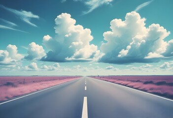 Fototapeta premium straight road view