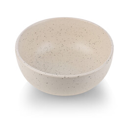 Ceramic Stoneware White Speckled bowl on white background