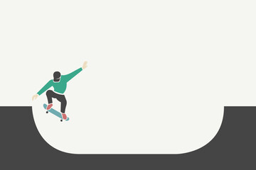 Illustration vector graphic of skateboarding silhouette. Good for logo or symbol