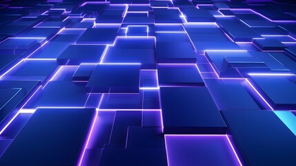 Fototapeta premium 3d rendering of purple and blue abstract geometric background. Scene for advertising, technology, showcase, banner, game, sport, cosmetic, business, metaverse. Sci-Fi Illustration. Product display