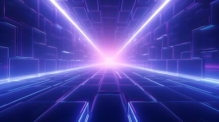 3d rendering of purple and blue abstract geometric background. Scene for advertising, technology, showcase, banner, game, sport, cosmetic, business, metaverse. Sci-Fi Illustration. Product display