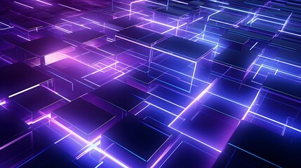 3d rendering of purple and blue abstract geometric background. Scene for advertising, technology, showcase, banner, game, sport, cosmetic, business, metaverse. Sci-Fi Illustration. Product display