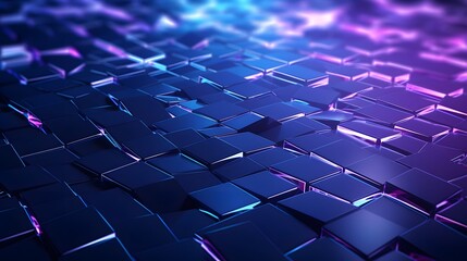 3d rendering of purple and blue abstract geometric background. Scene for advertising, technology, showcase, banner, game, sport, cosmetic, business, metaverse. Sci-Fi Illustration. Product display