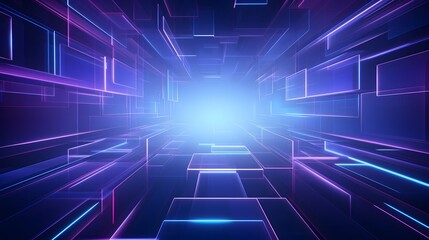3d rendering of purple and blue abstract geometric background. Scene for advertising, technology, showcase, banner, game, sport, cosmetic, business, metaverse. Sci-Fi Illustration. Product display