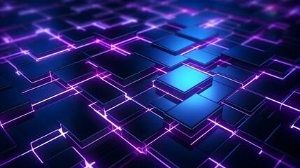 Obraz premium 3d rendering of purple and blue abstract geometric background. Scene for advertising, technology, showcase, banner, game, sport, cosmetic, business, metaverse. Sci-Fi Illustration. Product display