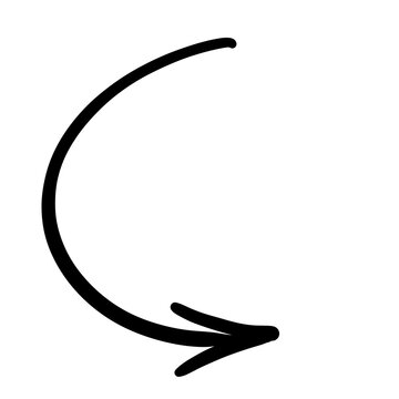recommend clip art: One black drawn arrow isolated on white
