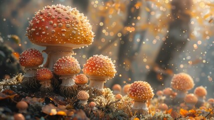 Watercolor mushrooms, where vibrant hues and delicate brushstrokes come together to create enchanting botanical art.