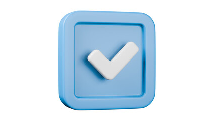 3d Ok confirm agree yes checkbox icon on transparent background