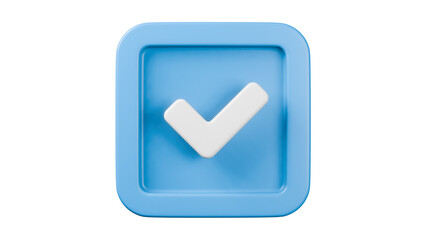 3d Ok confirm agree yes checkbox icon on transparent background