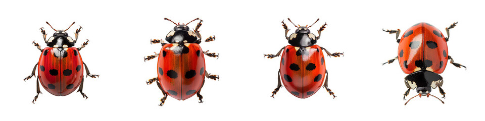 Obraz premium set of A ladybug with detailed textures on a transparent background