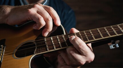 Fototapeta premium a male playing guitar electrick