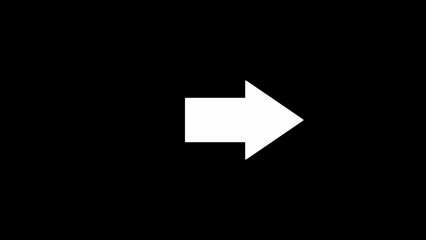 Black background with an animated squirrel arrow. Arrow moving sideways. 30 frames per second, 4K animation
