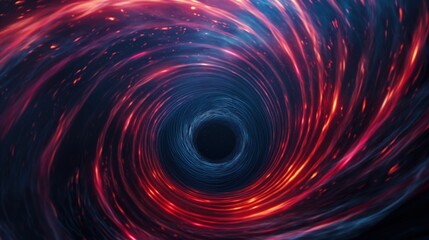 Obraz premium Dark spiral Vortex with Fiery Streaks in Space