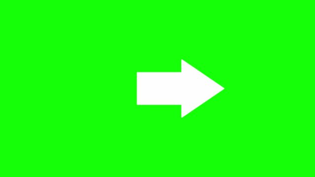 Green background with an animated squirrel arrow. Arrow moving sideways. 30 frames per second, 4K animation