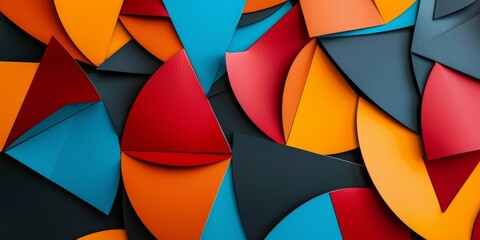 Fototapeta premium Abstract background of multicolored curved shapes. 3d rendering.