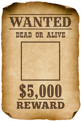 Wanted Poster or Wanted Sign Mock-up