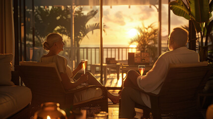Relaxing Sunset Couple 