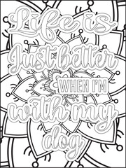 Motivational Quotes Flower Coloring Page Beautiful black and white illustration for adult coloring book