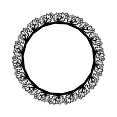 Classic vintage design with black circle frame. Perfect for photos, icons, logos, banners, greeting cards, websites, advertisements