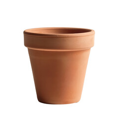 Terracotta Garden Flower Pot on White Background