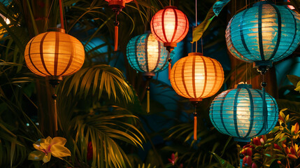 Summery lanterns wallpaper background