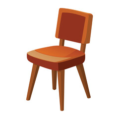 Brown Chair with wooden legs isolated on white