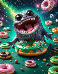 Galactic Donut Delight. A Monster&rsquo;s Sweet Feast