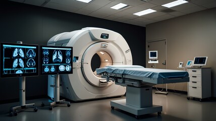 Advanced Medical Imaging Technologies, advanced medical imaging technologies with an image showcasing state-of-the-art equipment such as MRI.