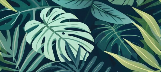 textured background with green leaves