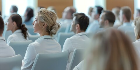 Medical conference for healthcare equity with expert doctors discussing age and gender. Concept Healthcare Equity, Medical Conferences, Experts Doctors, Age and Gender, Healthcare Discussions