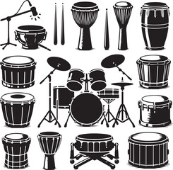 Drums Silhouette vector illustration