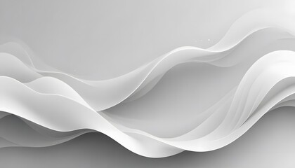 Obraz premium Gray and white abstract background with flowing particles. Digital future technology concept. Abstract white paper wave background and abstract gradient and white wave curve lines