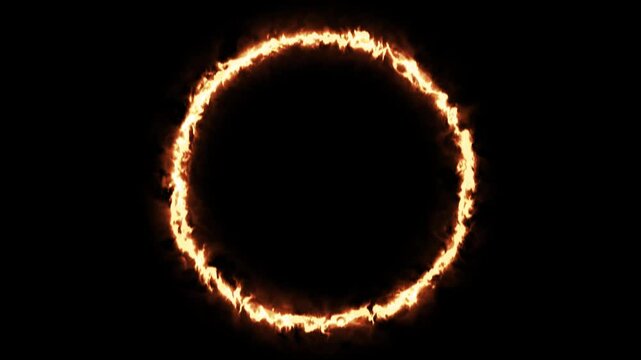 Fire ring technology logo animation background 3d red
