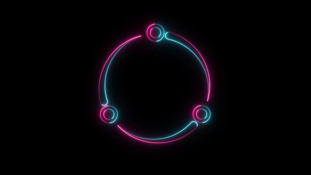 Abstract shareit icon animation with neon sing dark background.