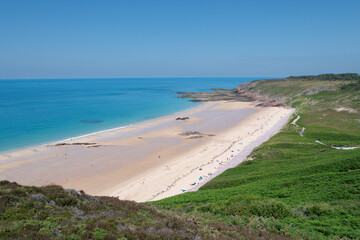Fototapeta premium Magnifique paysage de mer depuis le sentier côtier GR34 du cap d'Erquy - Bretagne France