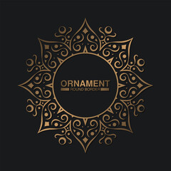 Luxury Gold round floral frame design