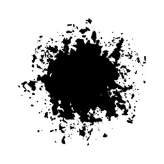 Grunge Style Text Space Black Splashes Silhouette Design on Isolated Background