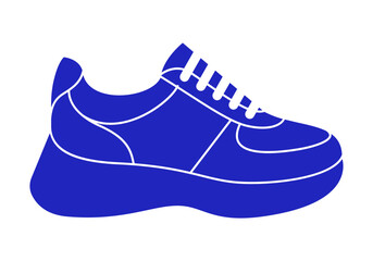 Shoe Silhouette Illustration. Casual Sports Shoes Icon Vector Flat Design Template