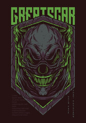 vector artwork monster ugly face