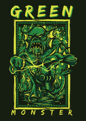 vector artwork monster green