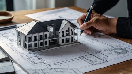 architect design working drawing sketch plans blueprin