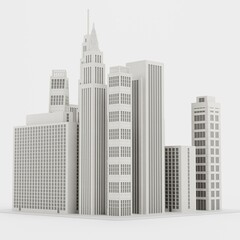 Realistic 3D Render of Paper City Model