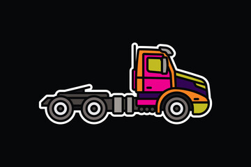 Original vector illustration. A large truck. A contour icon.